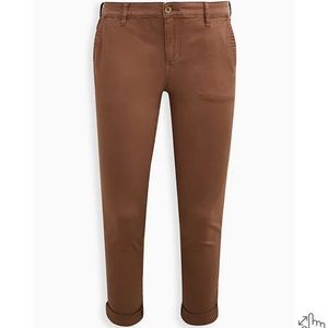 Crop Chino Pant - Twill Stretch Brown